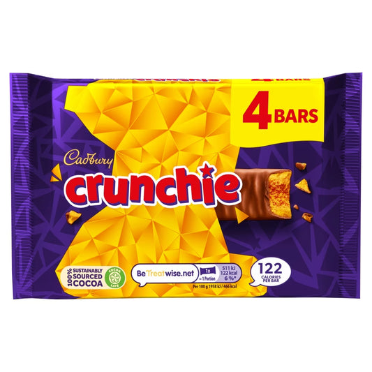Cadbury Crunchie Chocolate Bars 4 Pack