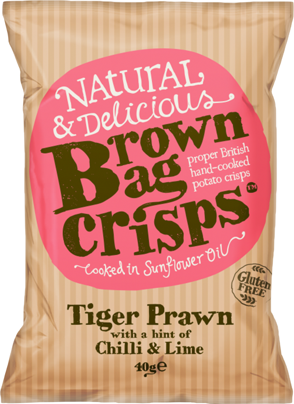 Brown Bag Crisps Tiger Prawn with Chilli & Lime 40g