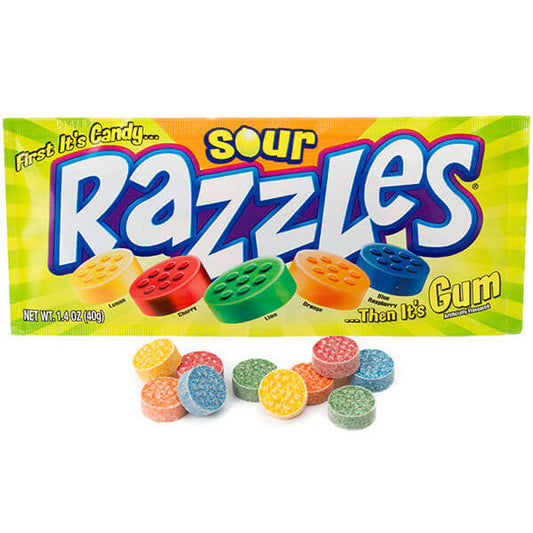 Razzles Sour Candy Gum 39g 酸糖香口膠