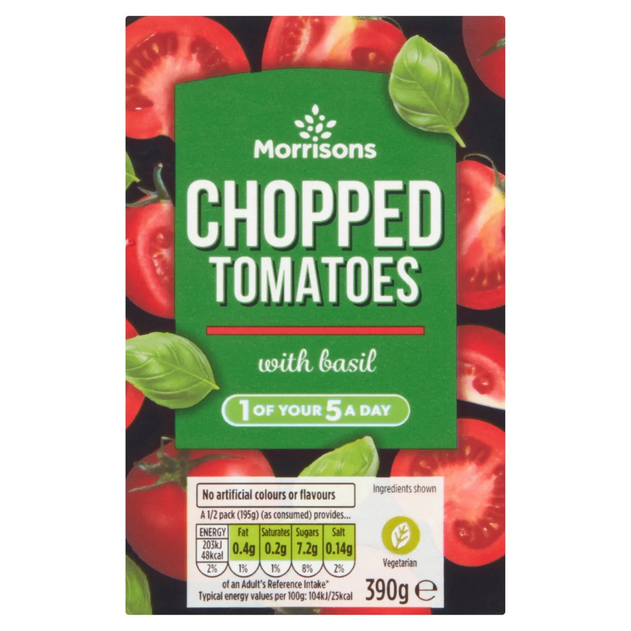 Morrisons Chopped Tomatoes with Basil 390g 羅勒去皮番茄粒