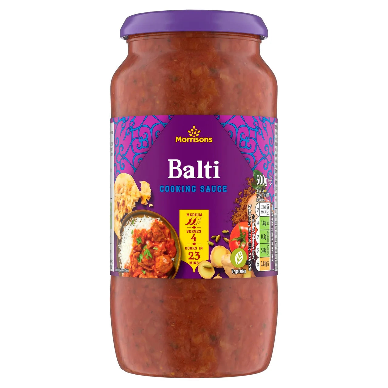 Morrisons Balti Sauce 500g 印度巴蒂醬(味道:番茄,香蒜加印度香料)