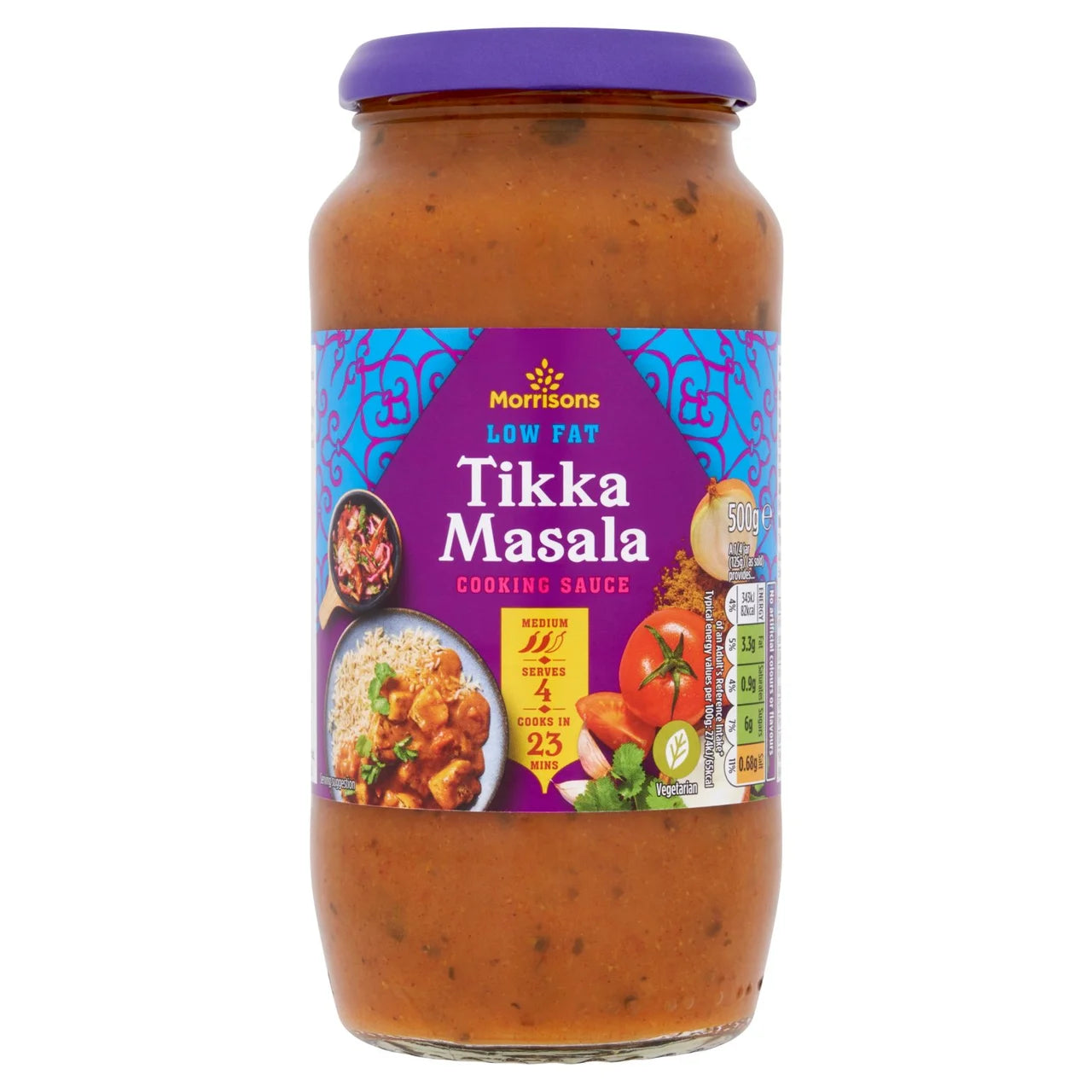 Morrisons Low Fat Tikka Masala Sauce 500g 低脂印度香料烤雞醬
