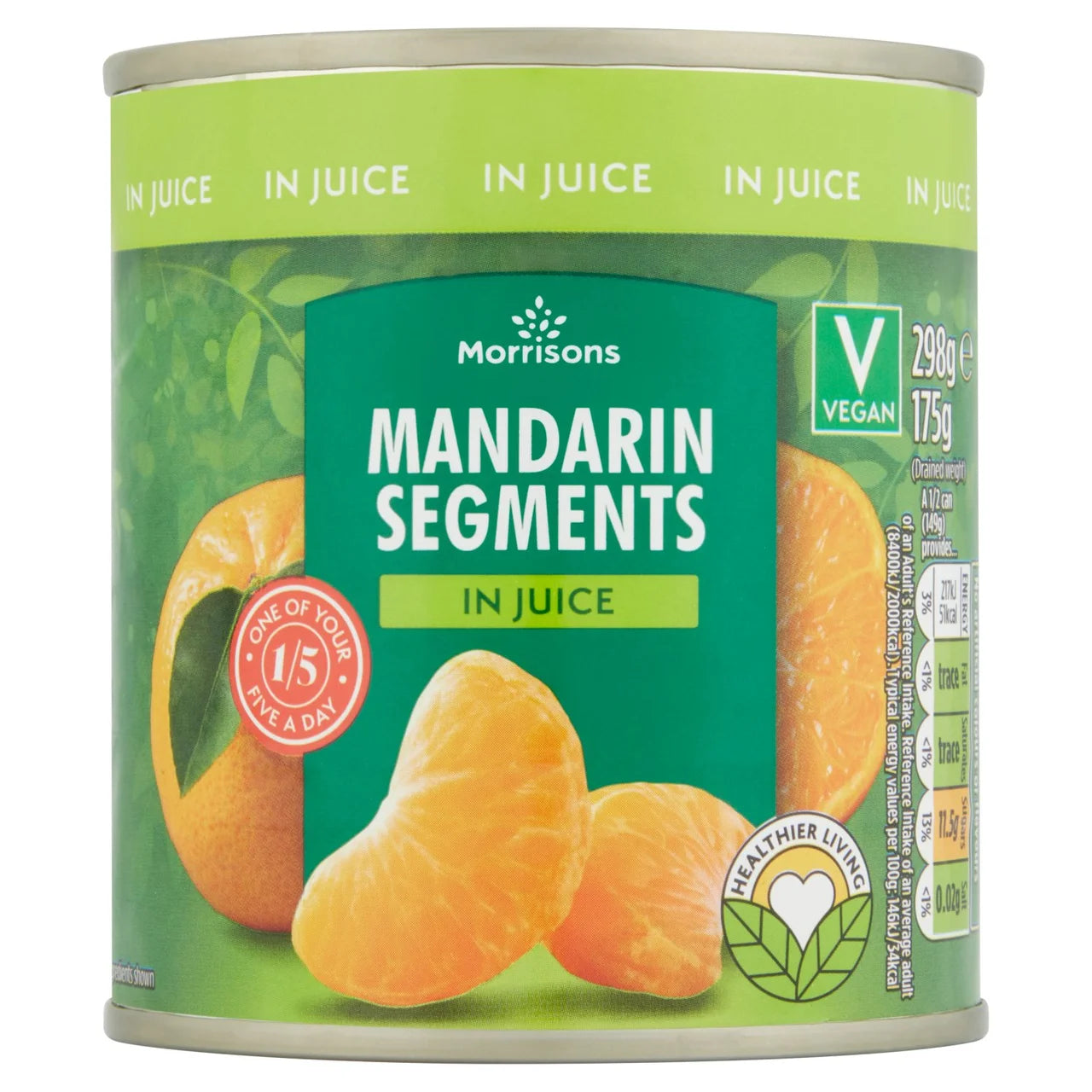 Morrisons Mandarins In Juice 298g 柑橘浸果汁(無添加糖無代糖)
