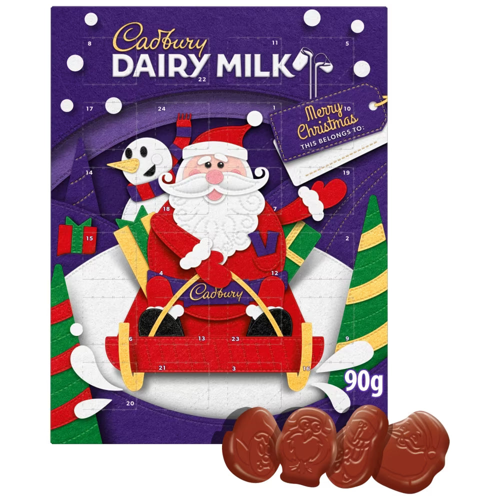 Cadbury Dairy Milk Advent Calendar 90g 吉百利牛奶朱古力聖誕節倒數月曆