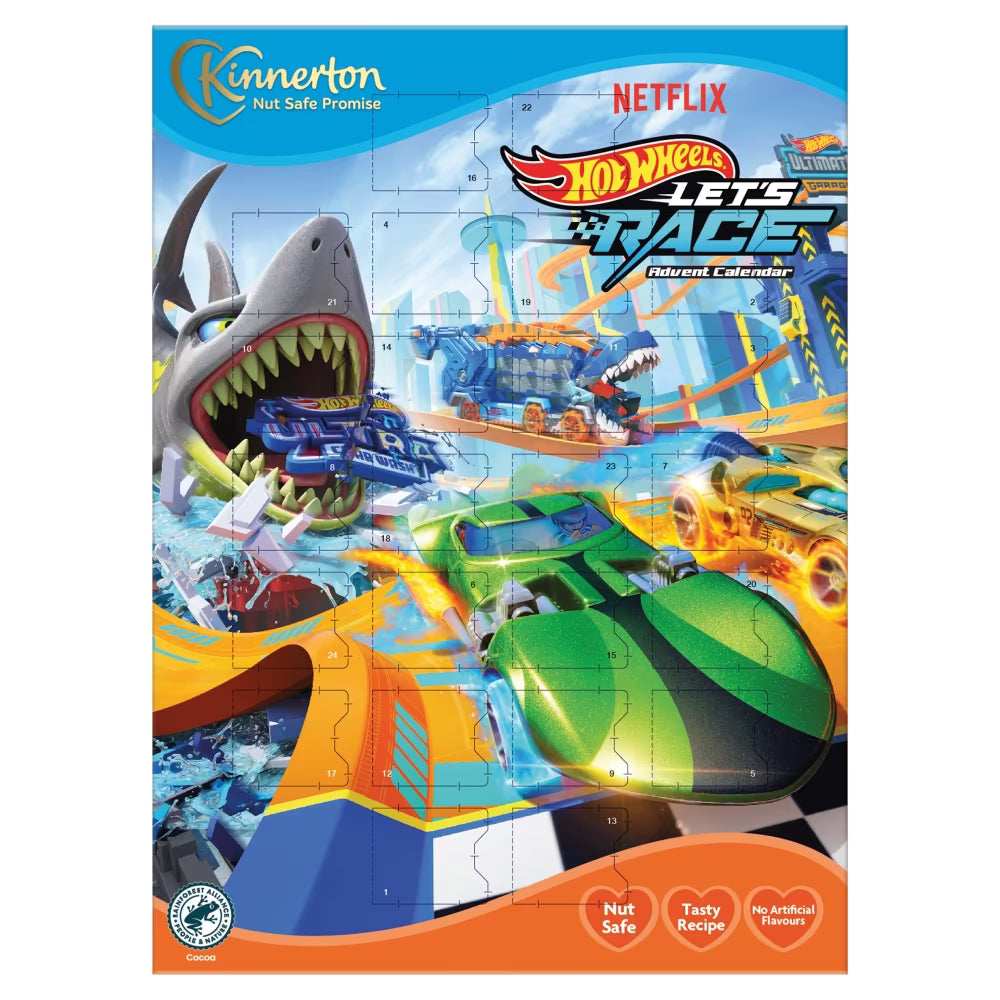 Kinnerton Hot Wheels Let's Race Advent Calendar 40g 風火輪賽車聖誕節倒數月曆