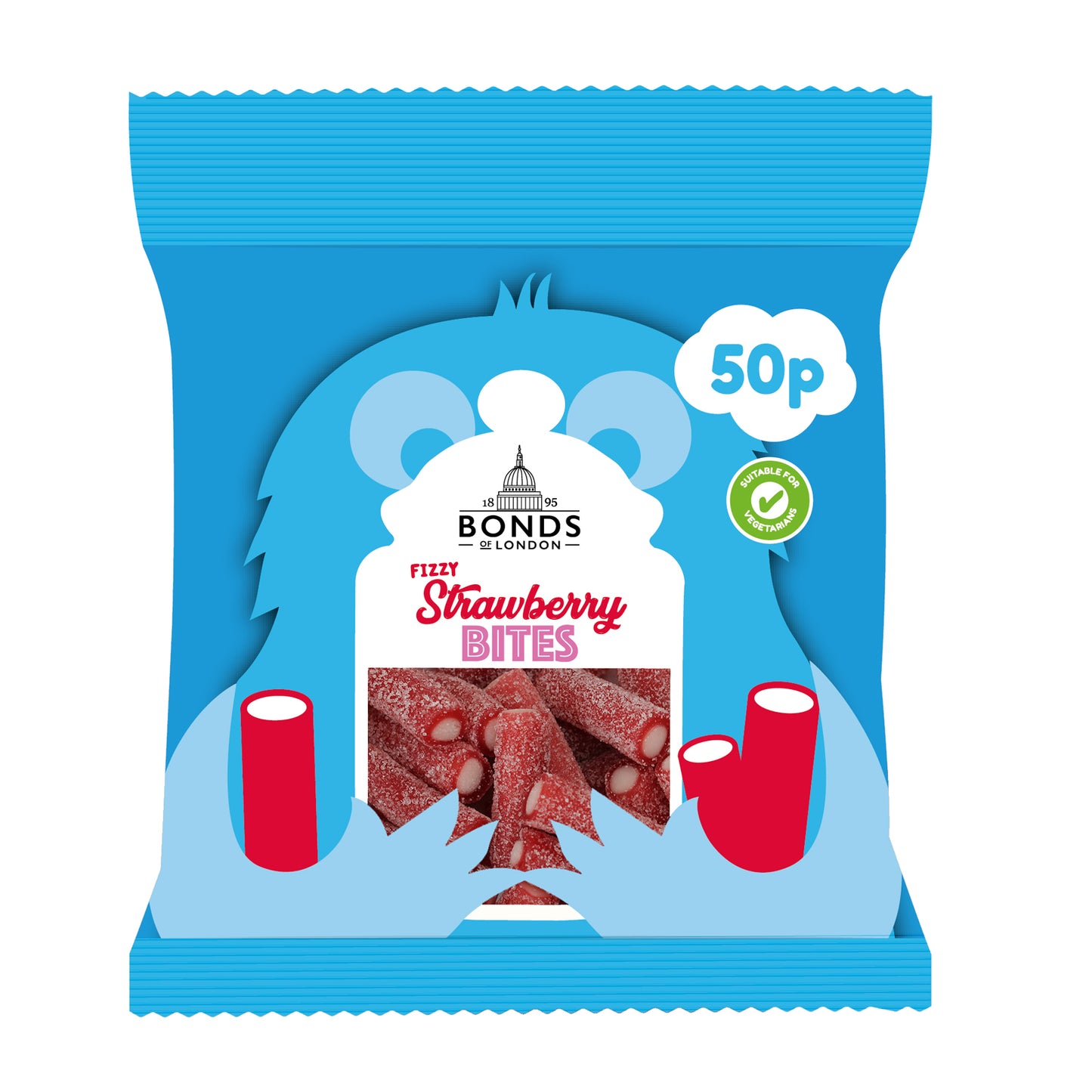 Bonds Fizzy Strawberry Bites Treat Bags 50g
