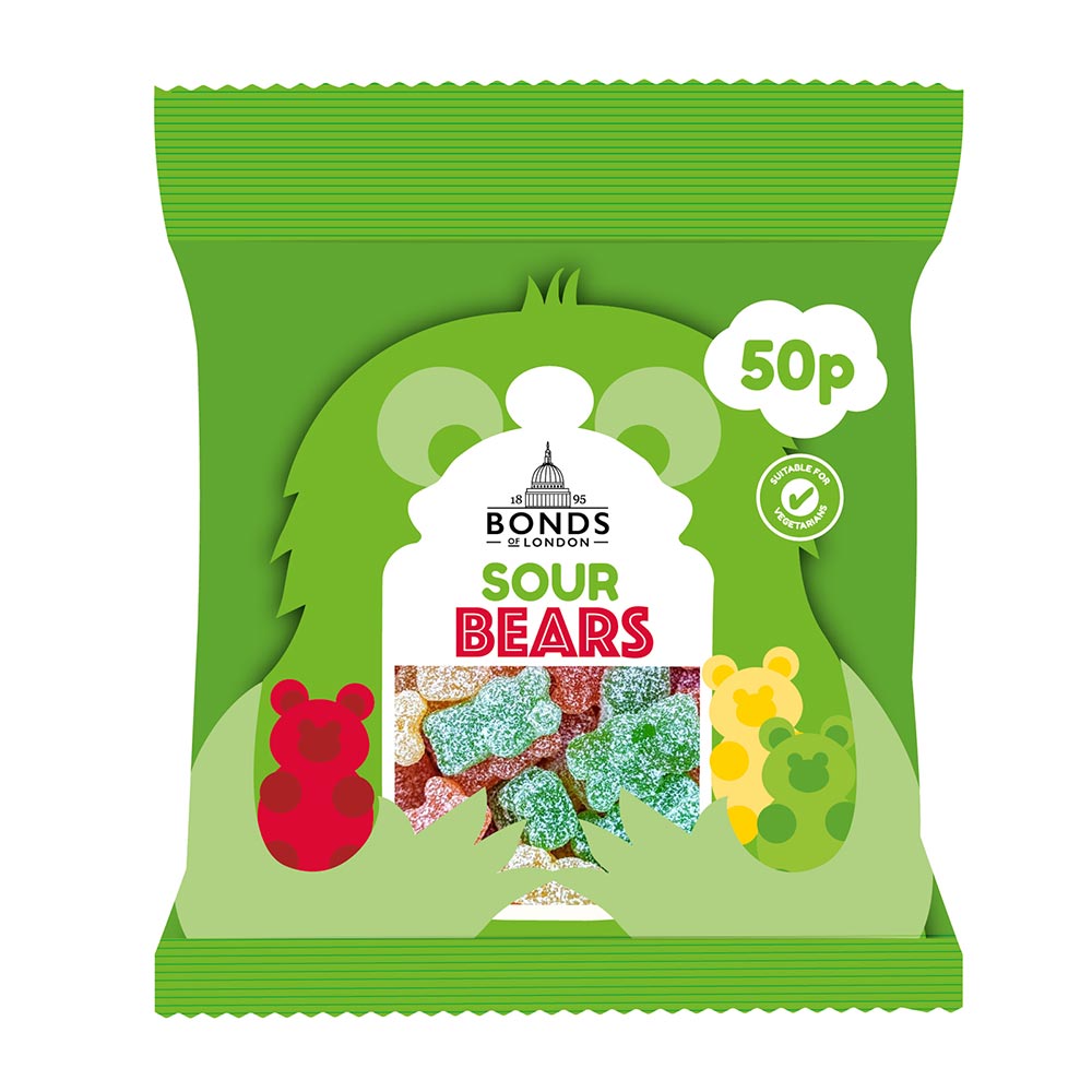 Bonds Fizzy Sour Bears Treat Bags 50g