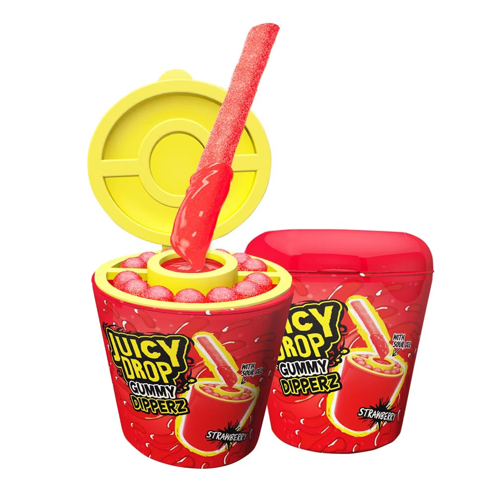 Bazooka Juicy Drop Gummy Dipperz 96g 橡皮條條糖蘸酸醬
