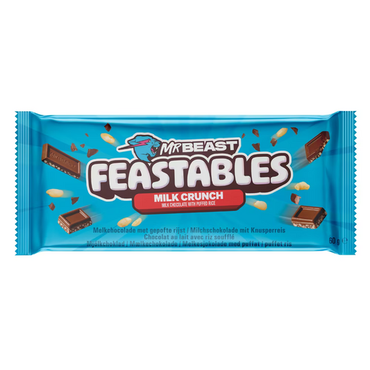 Feastables MrBeast Milk Crunch Milk Chocolate with Puffed Rice Bar 60g (Large) 野獸先生脆米朱古力(增量版)