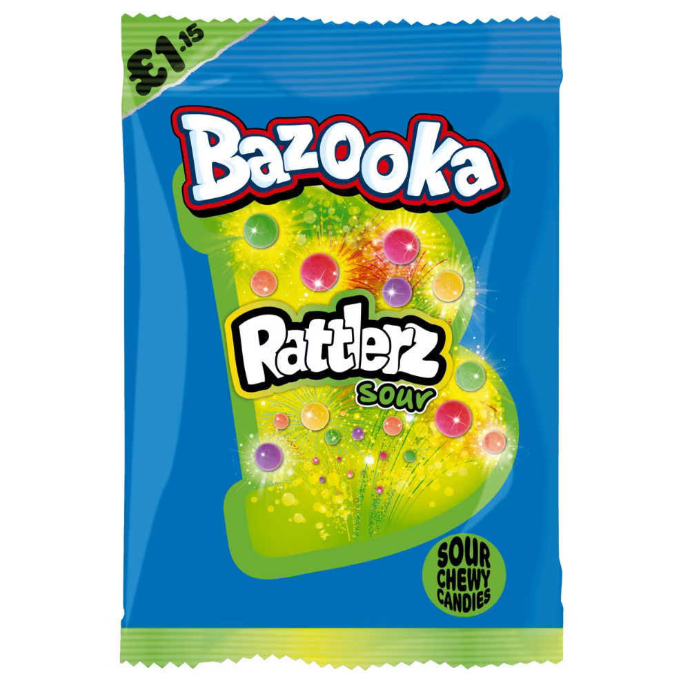 Bazooka Rattlerz Sour Chewy Candies 100g 雜錦水果迷你波波酸糖
