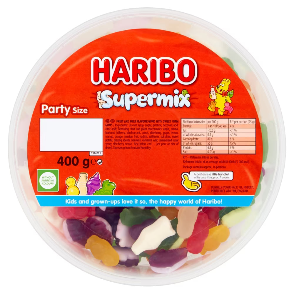 Haribo Supermix Tub 400g 哈瑞寶盒裝超級雜錦軟糖