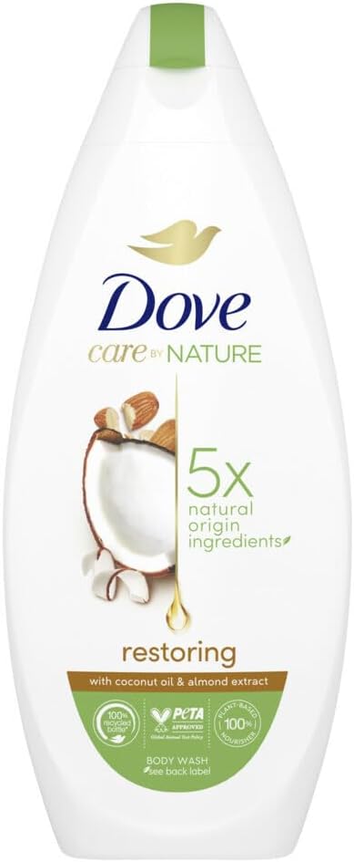 Dove Care By Nature Restoring with Coconut Oil & Almond Extract Body Wash 225ml