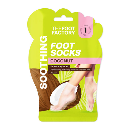 The Foot Factory Soothing Foot Socks Coconut 1 Pair