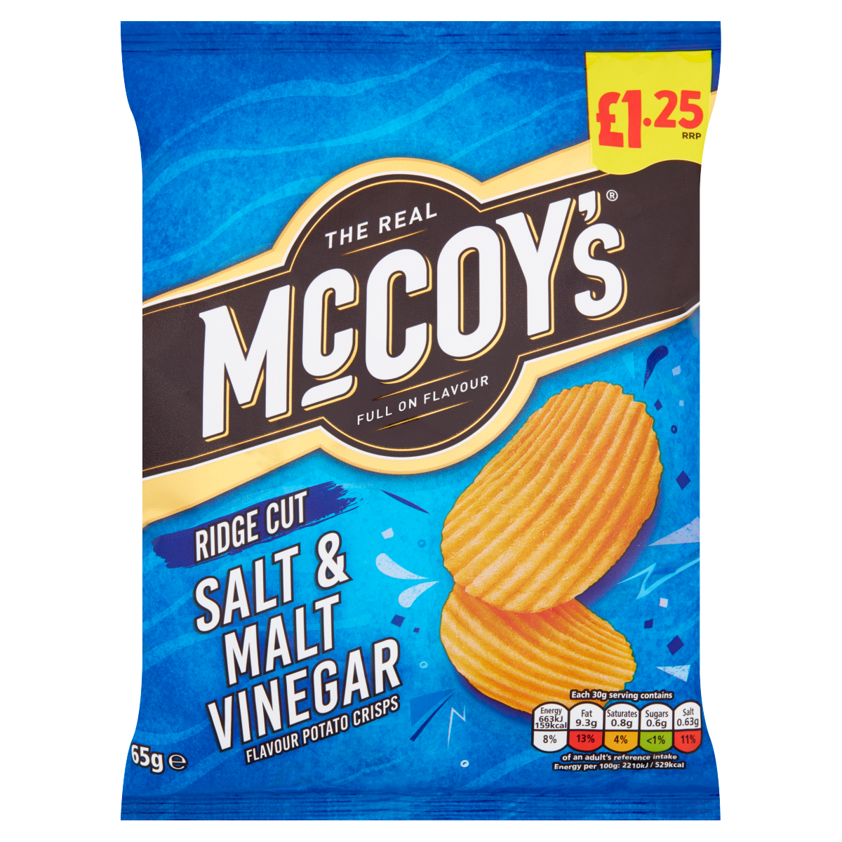McCoy's Salt & Malt Vinegar Crisps 65g