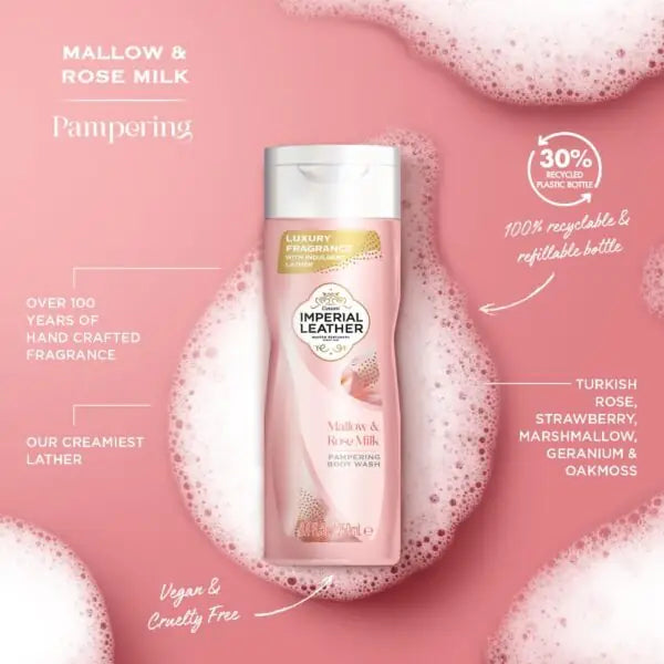 Imperial Leather Mallow & Rose Milk Pampering Body Wash 250ml