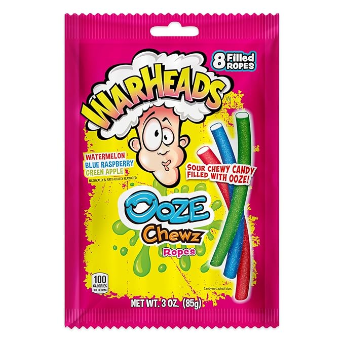 Warheads Ooze Chews Ropes 85g 極酸流心鉛筆糖