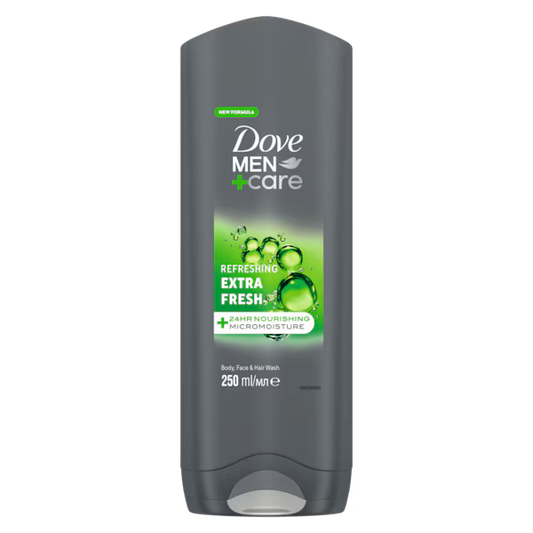 Dove Men+Care Refreshing Extra Fresh 3-in-1 Body, Face + Hair Wash 250ml 男士特清爽三合一(身體, 面部&頭髮)沐浴露