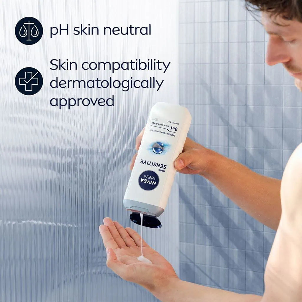 Nivea Sensitive Soothing + Bamboo Extract 3in1 Shower Gel 250ml