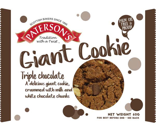 Paterson's Giant Triple Chocolate Cookie 60g