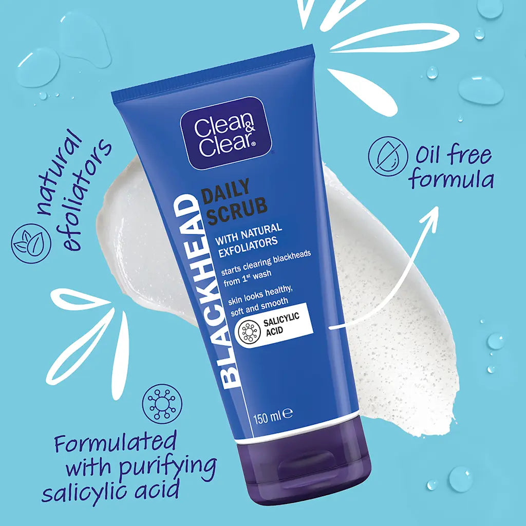 Clean & Clear Blackhead Daily Scrub with Natural Exfoliators 150ml
