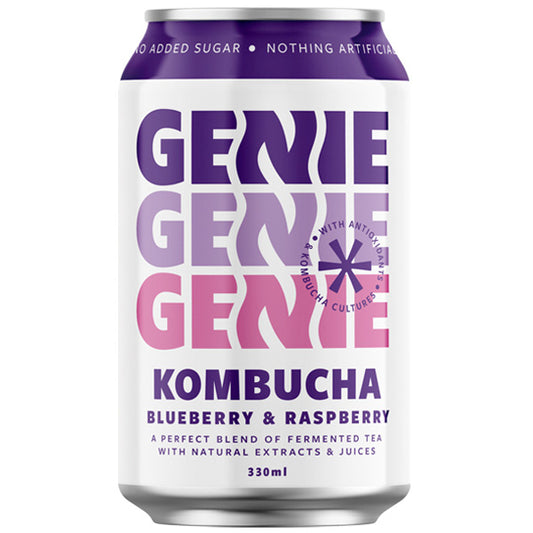 Genie Kombucha Blueberry & Raspberry 330ml