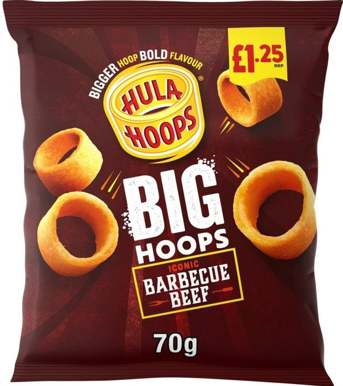 Hula Hoops Big Hoops Barbecue Beef Flavour 70g