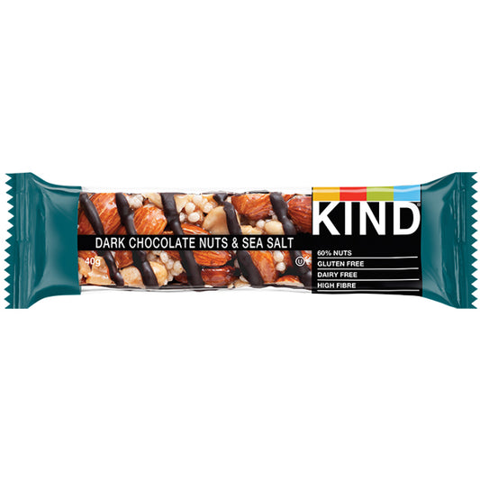 Kind Bar Dark Chocolate, Nuts & Sea Salt 40g (UK) 海鹽黑朱古力堅果棒(英國版)
