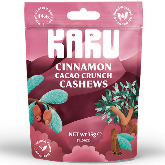 Karu Roasted Cashews Cinnamon Cocoa Crunch 35g