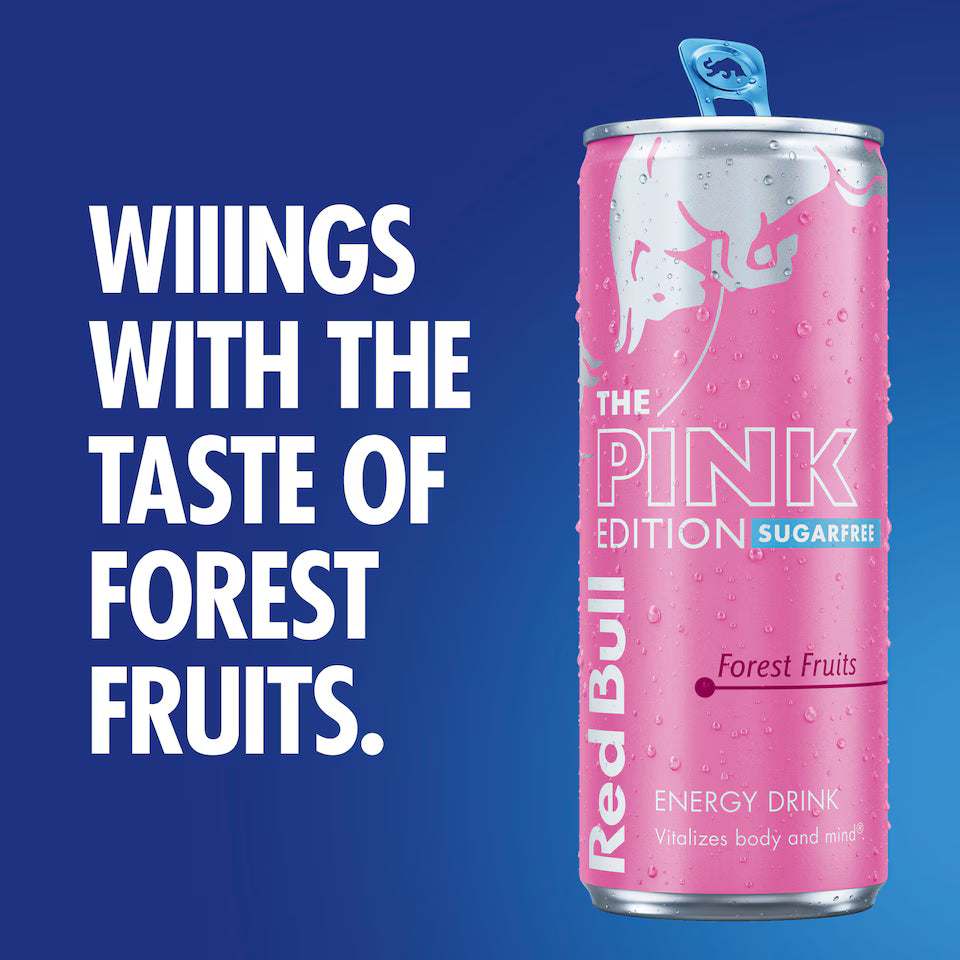 Red Bull Sugar Free Pink Edition Forest Fruits 250ml (UK) 紅牛森林水果味無糖能量飲品(英國版)
