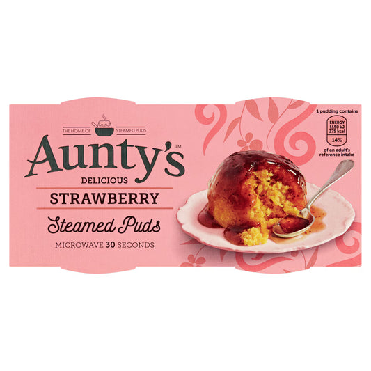 Aunty's Strawberry Puddings 2x95g