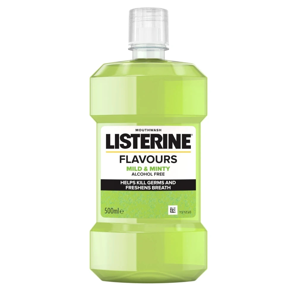 Listerine Flavours Mild & Minty Alcohol Free Mouthwash 500ml