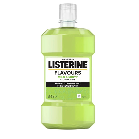 Listerine Flavours Mild & Minty Alcohol Free Mouthwash 500ml