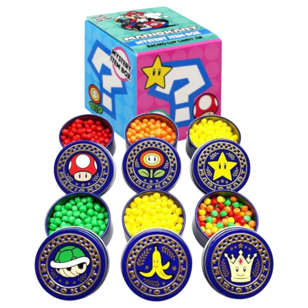 Mario Kart Mystery Item Box Racing Cup Candy Tin 19g