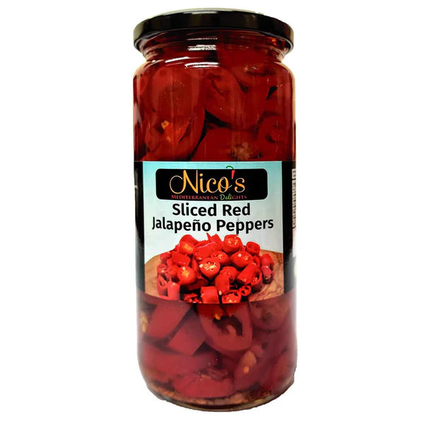 Nico's Sliced Red Jalapeno Peppers 480g