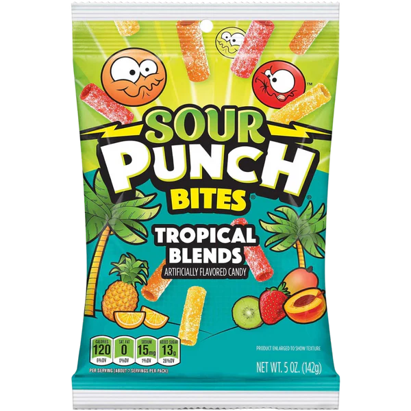 Sour Punch Bites Tropical Blends 142g 酸味激爽雜錦紅色水果吸管糖