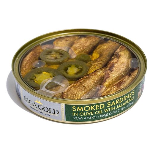 Riga Gold Smoked Sardines in Olive Oil with Jalapeno 120g