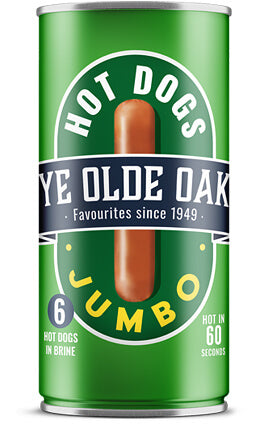 Ye Old Oak 6 Jumbo Hot Dogs 500g