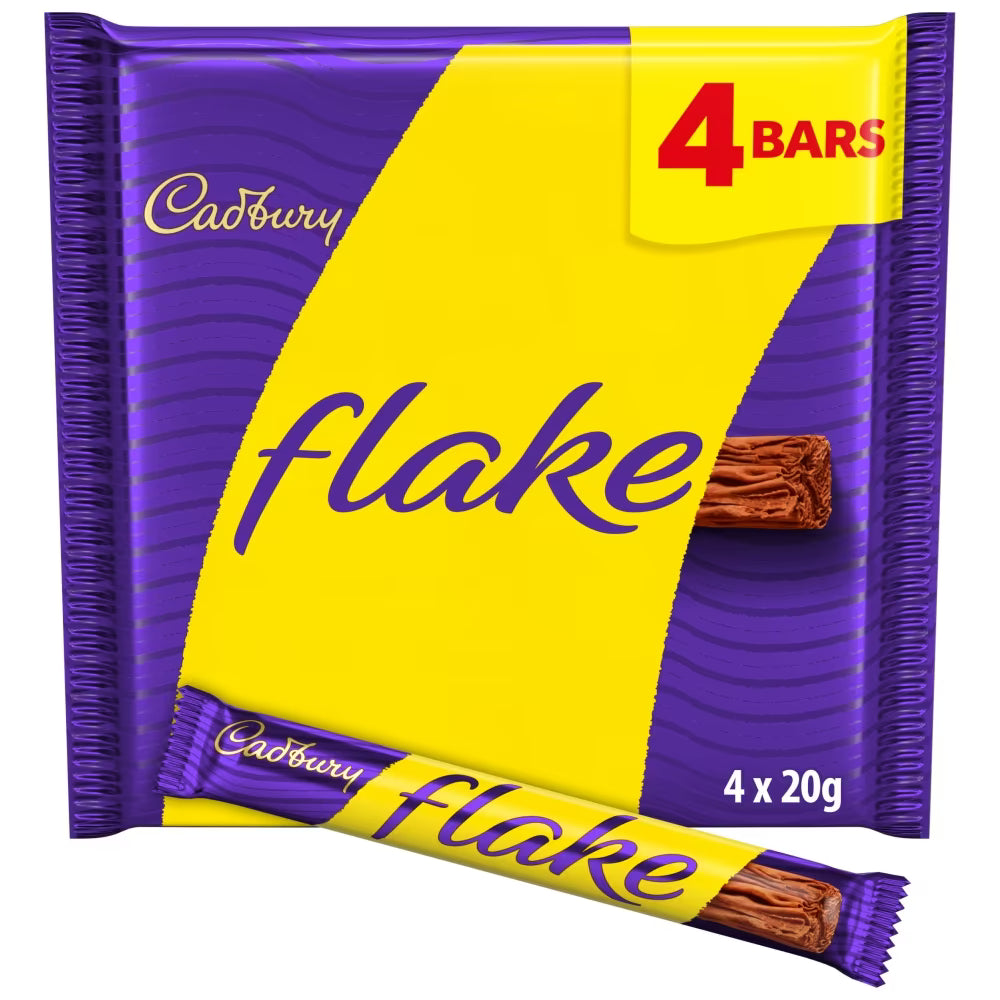 Cadbury Flake Chocolate Bar 4 Pack 吉百利經典層層朱古力