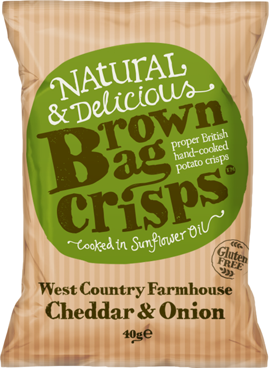 Brown Bag Crisps West Country Farmhouse Cheddar & Onion 40g