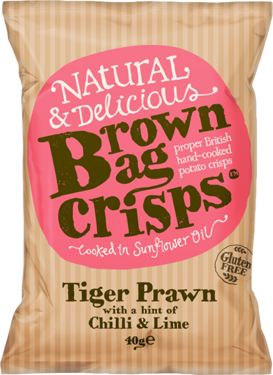 Brown Bag Crisps Tiger Prawn with Chilli & Lime 40g