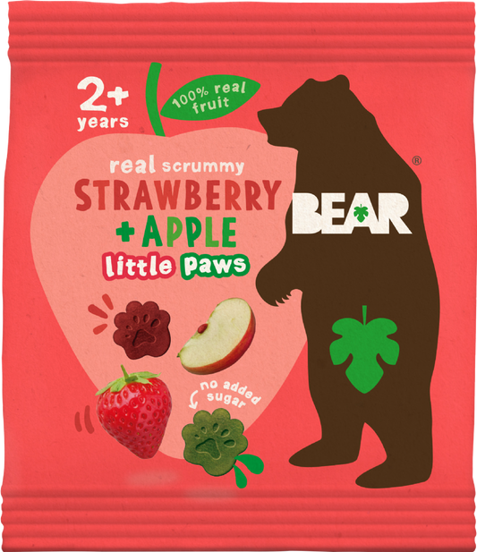 Bear Paws Strawberry & Apple 20g 草莓＆蘋果熊掌水果零食(100%純天然水果和蔬菜)