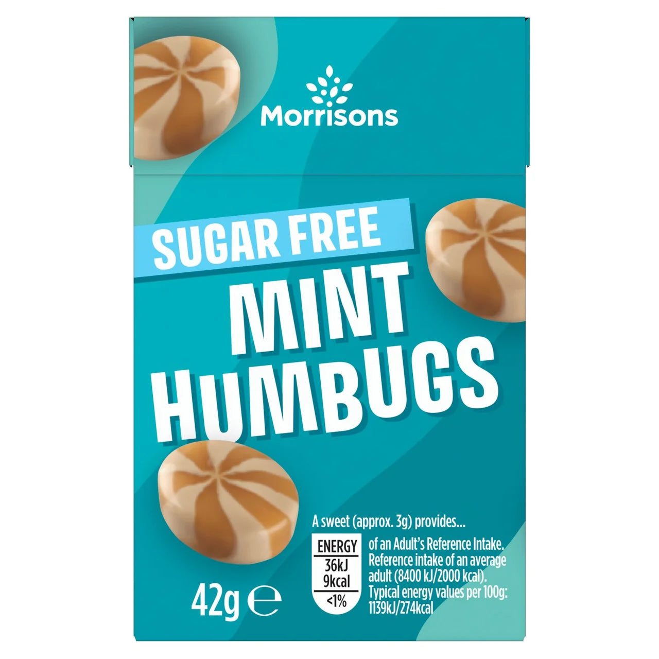 Morrisons Sugar Free Mint Humbugs 42g