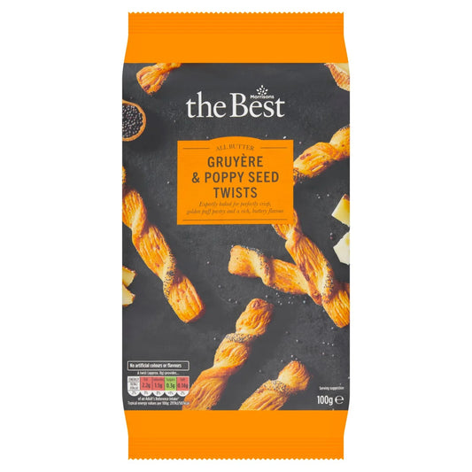 Morrisons The Best Gruyere & Poppy Twists 100g