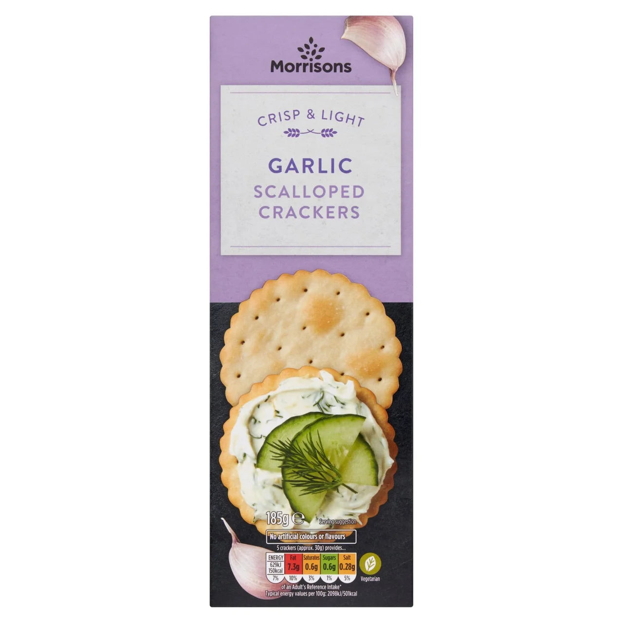 Morrrisons Garlic Scalloped Crackers 185g 蒜香克力架