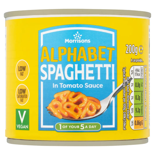 Morrisons Alphabet Pasta in Tomato Sauce 200g 茄汁英文字母意粉
