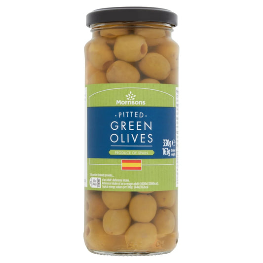 Morrisons Pitted Green Olives in Brine 330g