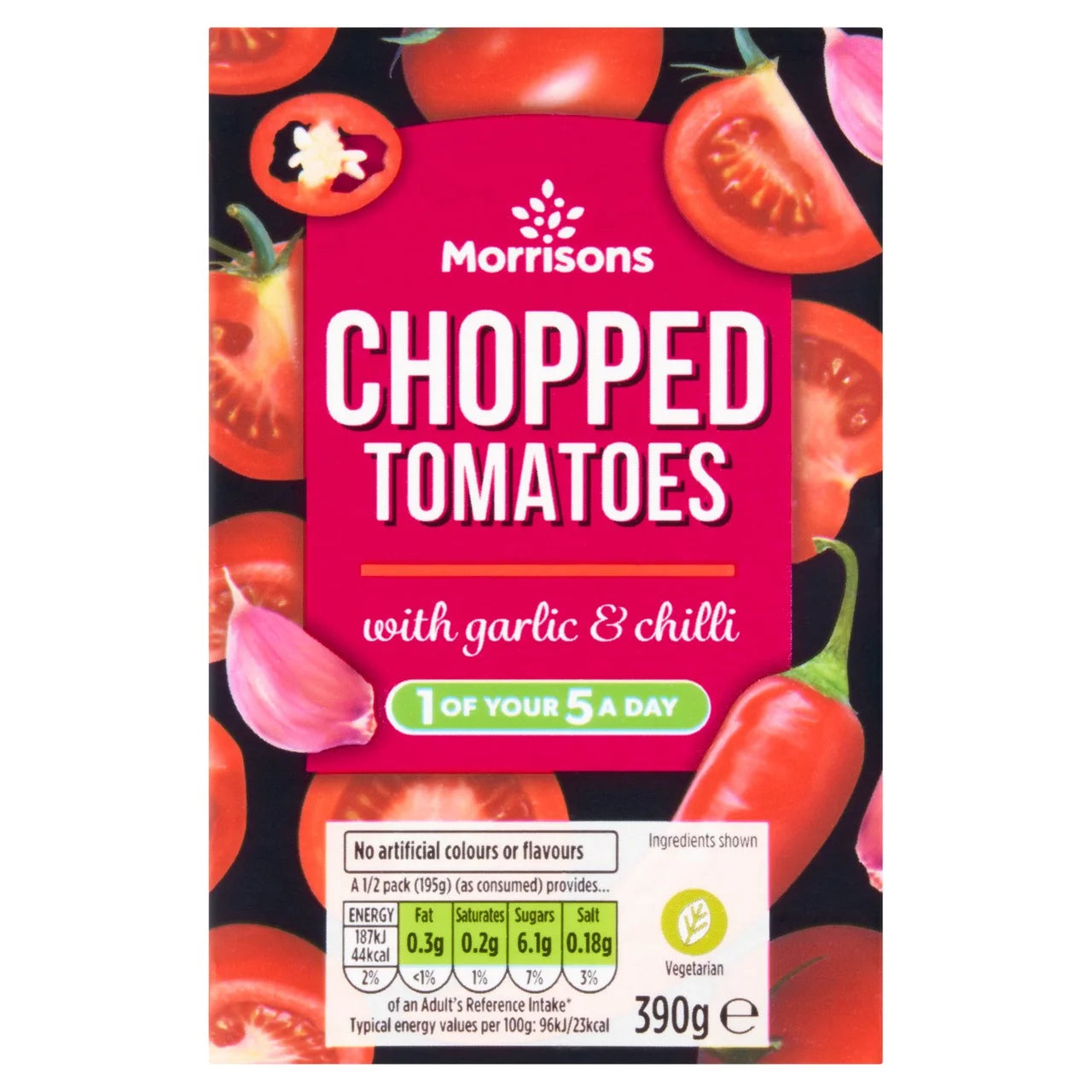 Morrisons Chopped Tomatoes With Garlic & Chilli 390g 香蒜辣椒去皮番茄粒