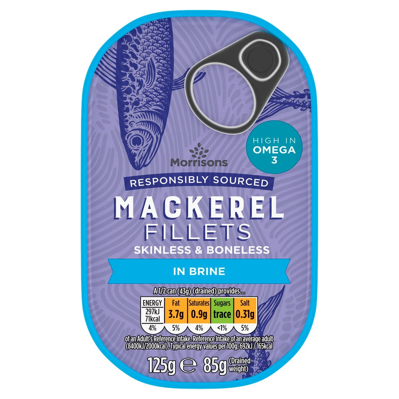 Morrisons Mackerel Fillets in Brine 125g 鹽水浸鯖魚