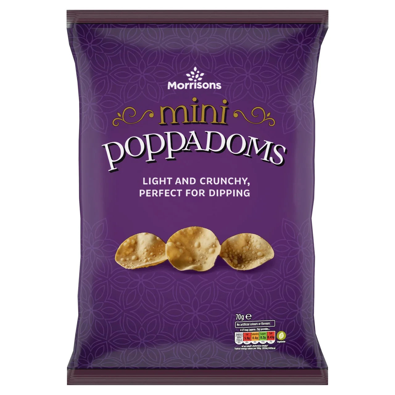 Morrisons Mini Poppadoms 70g 迷你印度烤餅