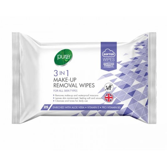 Pure 3in1 Make Up Removal Wipes 25s